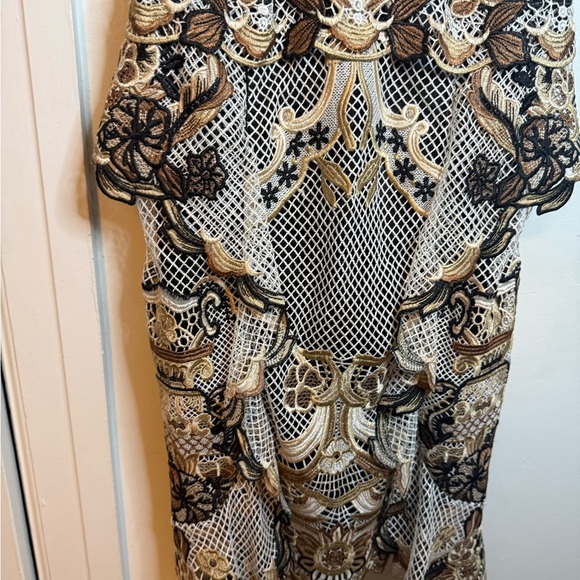 Kobi Halperin Jaylynn Gold Crochet Formal Dress - Picture 10 of 10